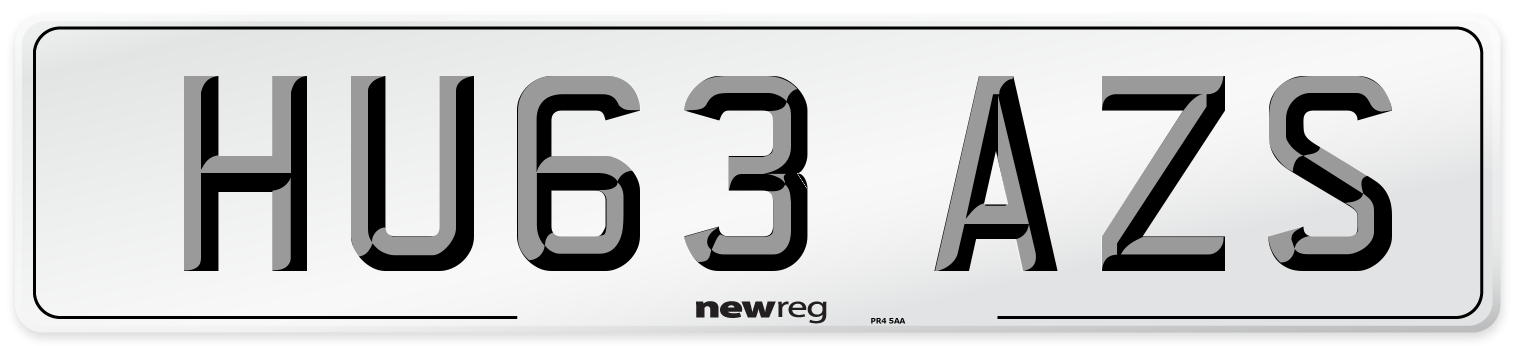 HU63 AZS Number Plate from New Reg